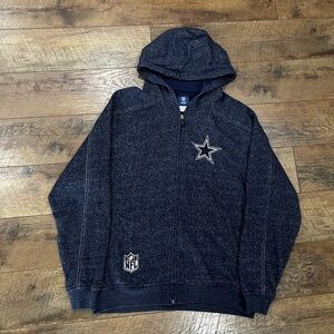 Vintage Dallas Cowboys Embroidered Zip Up Jacket Reebok Blue Heather‎ Medium Y2k